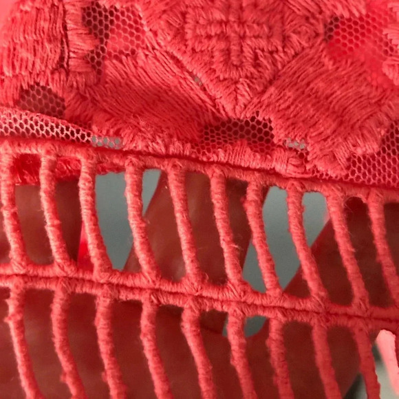 Sundance | lace overlay | coral | sleeveless | midi | dress | size 6 - Picture 8 of 11